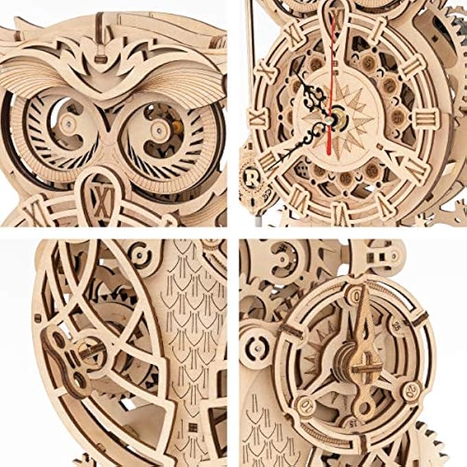OWL CLOCK 3D WOODEN MODEL KITS FOR ADULTS WOODEN PUZZLE FOR ADULT - Image 3